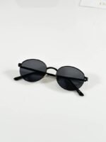 First Copy Dior Round Black Sunglasses Metal Frame Unisex UV Protection