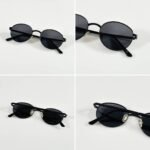 First Copy Dior Round Black Sunglasses Metal Frame Unisex UV Protection