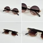 First Copy Cartier Round Brown Gradient Sunglasses Metal Frame Unisex UV Protection