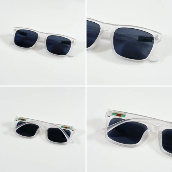 First Copy Gucci Square Sunglasses White Frame Grey Lens