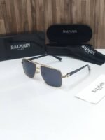 First Copy Balmain Square Grey Lens Sunglasses Metal Frame Unisex UV Protection