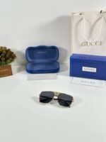 First Copy Gucci Navigator Sunglasses Gold Frame Grey Lens