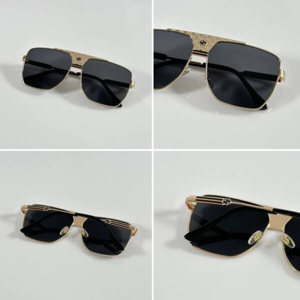 First Copy Gucci Navigator Sunglasses Gold Frame Grey Lens