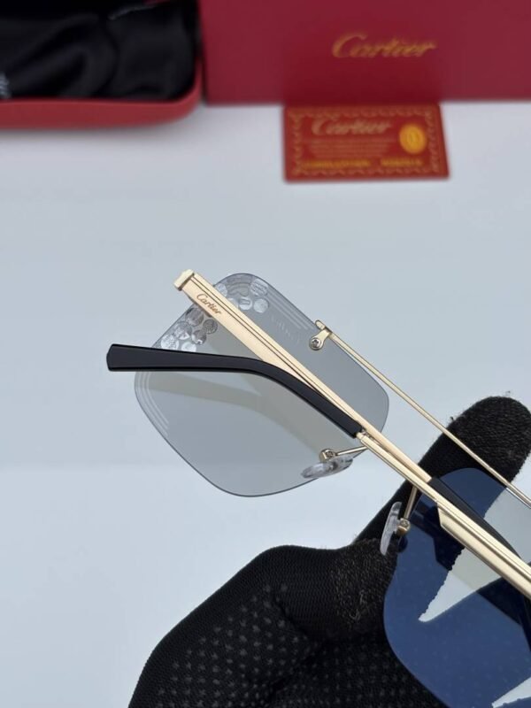 First Copy Cartier Silver Aviator Sunglasses Grey Lens Unisex UV Protection