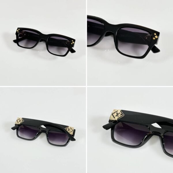 First Copy Louis Vuitton Black Square Frame Grey Gradient Men’s Sunglasses