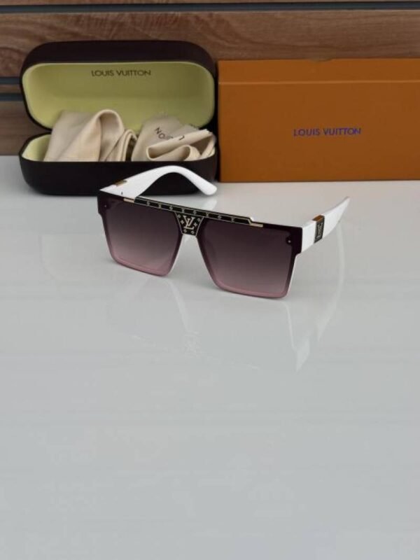 First Copy Louis Vuitton White Oversized Square Frame Brown Gradient Men’s Sunglasses