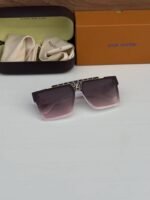 First Copy Louis Vuitton White Oversized Square Frame Brown Gradient Men’s Sunglasses