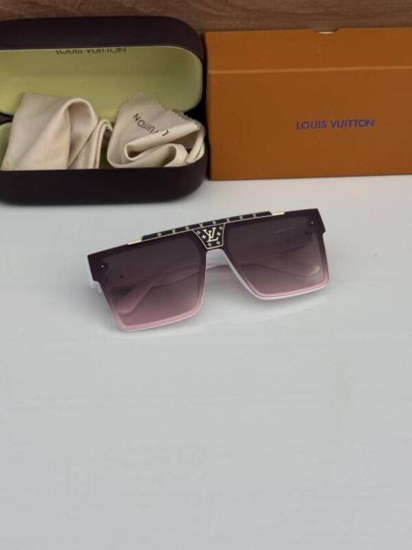 First Copy Louis Vuitton White Oversized Square Frame Brown Gradient Men’s Sunglasses