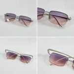 First Copy Cartier Square Pink Gradient Sunglasses Metal Frame Unisex UV Protection