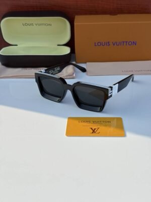 First Copy Louis Vuitton Black Geometric Frame Men’s Sunglasses