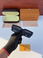 First Copy Louis Vuitton Black Geometric Frame Men’s Sunglasses