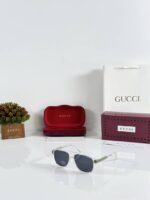 First Copy Gucci Aviator Sunglasses Silver Frame Grey Lens