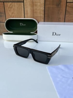 First Copy Dior Black Rectangular Sunglasses Premium Unisex UV Protection