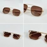 First Copy Gucci Aviator Sunglasses Silver Frame Gradient Brown Lens