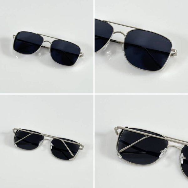 First Copy Dior Square Black Lens Sunglasses Metal Frame Unisex UV Protection