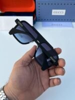 First Copy Gucci Navigator Sunglasses Black Frame Grey Lens