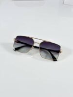 First Copy Gucci Oversized Square Sunglasses Silver Frame Gradient Grey Lens