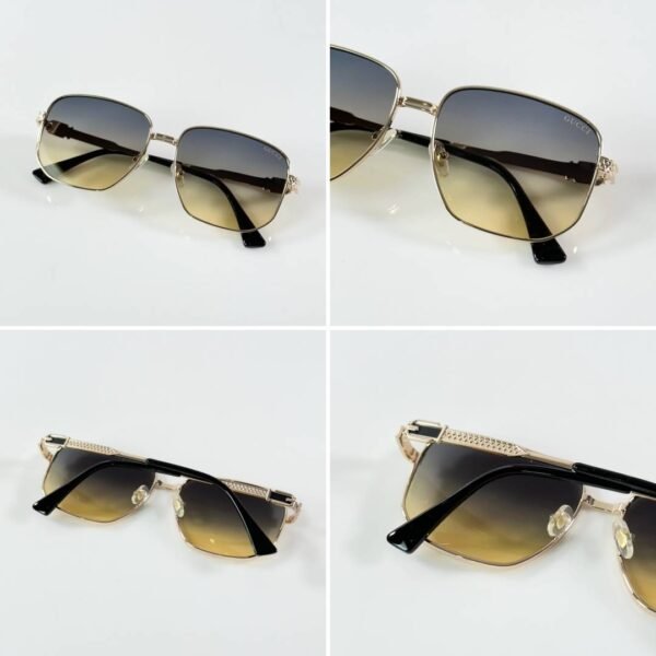 First Copy Gucci Aviator Sunglasses Gold Frame Gradient Grey Brown Lens