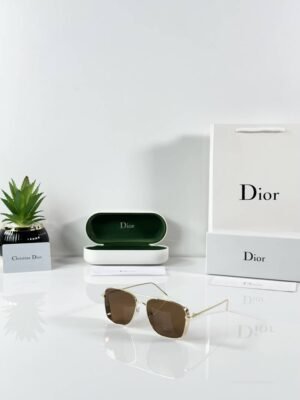 First Copy Dior Gold Aviator Sunglasses Brown Lens Unisex UV Protection