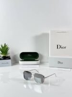 First Copy Dior Silver Aviator Sunglasses Grey Lens Unisex UV Protection