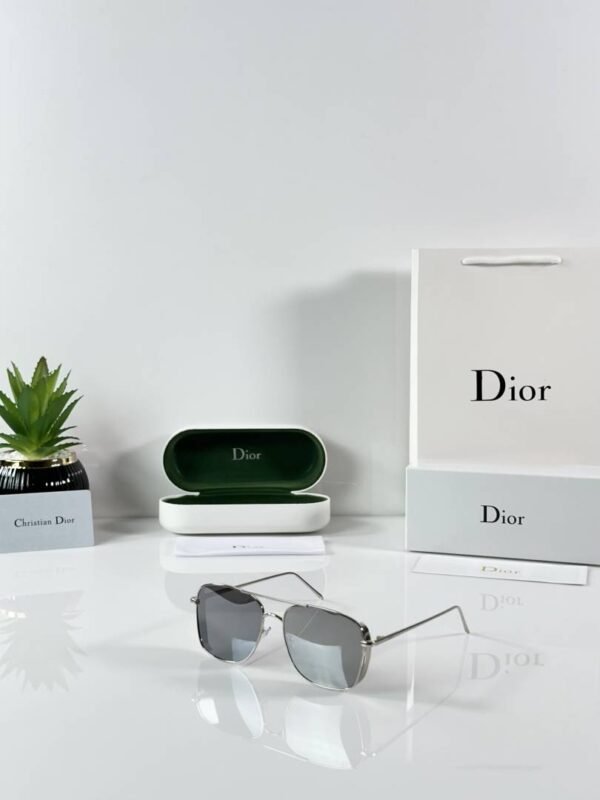 First Copy Dior Silver Aviator Sunglasses Grey Lens Unisex UV Protection