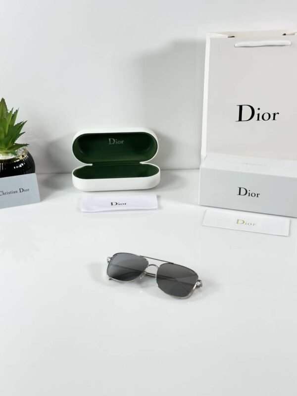 First Copy Dior Silver Aviator Sunglasses Grey Lens Unisex UV Protection