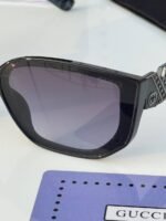 First Copy Gucci Square Sunglasses Black Frame Gradient Grey Lens