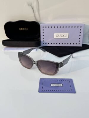 First Copy Gucci Cat Eye Sunglasses Black Frame Gradient Brown Lens
