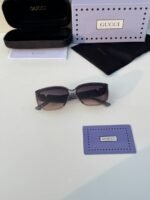 First Copy Gucci Cat Eye Sunglasses Black Frame Gradient Brown Lens
