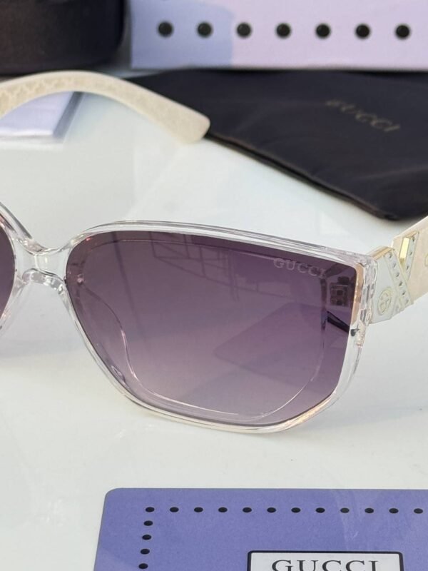 First Copy Gucci Cat Eye Sunglasses White Frame Gradient Grey Lens