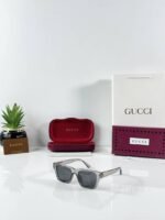 First Copy Gucci Square Sunglasses Silver Frame Grey Lens