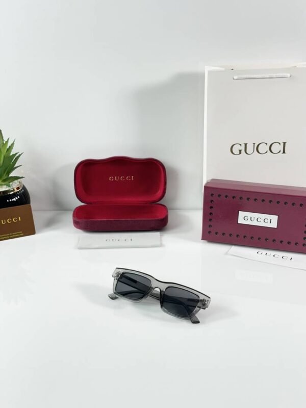 First Copy Gucci Square Sunglasses Silver Frame Grey Lens