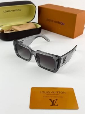 First Copy Louis Vuitton Grey Transparent Square Frame Men’s Sunglasses