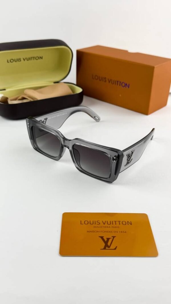 First Copy Louis Vuitton Grey Transparent Square Frame Men’s Sunglasses