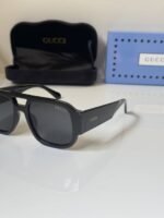 First Copy Gucci Wraparound Sunglasses Black Frame Grey Lens