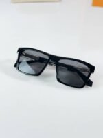 First Copy Louis Vuitton Black Square Frame Grey Lens Men’s Sunglasses