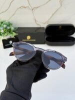 First Copy David Beckham Round Blue Lens Sunglasses Gold Frame Unisex UV Protection