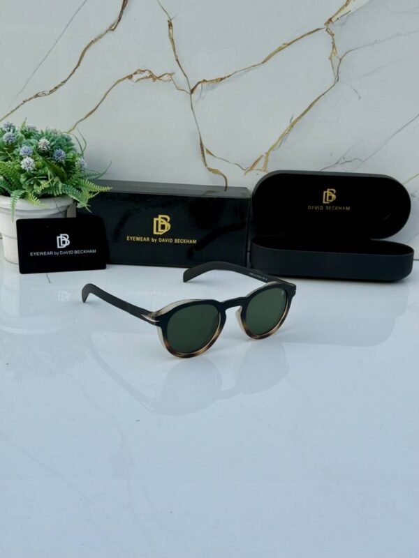 First Copy David Beckham Round Green Lens Sunglasses Unisex UV Protection
