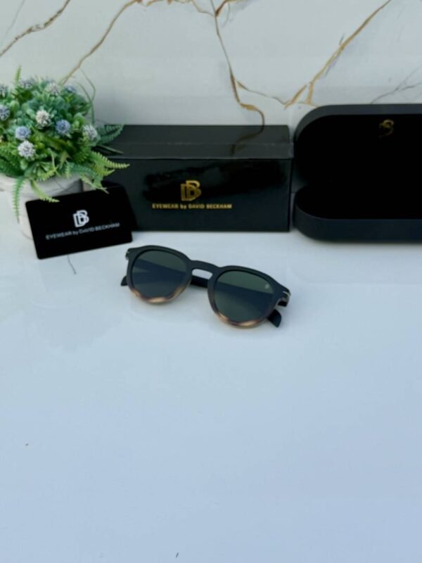First Copy David Beckham Round Green Lens Sunglasses Unisex UV Protection