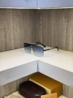 First Copy Louis Vuitton Black Shield Frame Blue Gradient Men’s Sunglasses