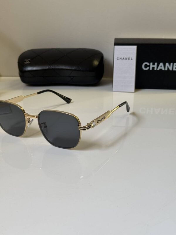 First Copy Chanel Round Black Sunglasses Metal Frame Unisex UV Protection