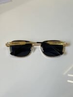 First Copy Chanel Round Black Sunglasses Metal Frame Unisex UV Protection