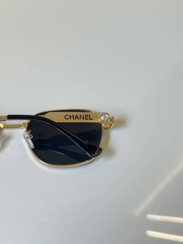 First Copy Chanel Round Black Sunglasses Metal Frame Unisex UV Protection