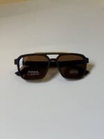 First Copy Louis Vuitton Black Square Frame Brown Lens Men’s Sunglasses