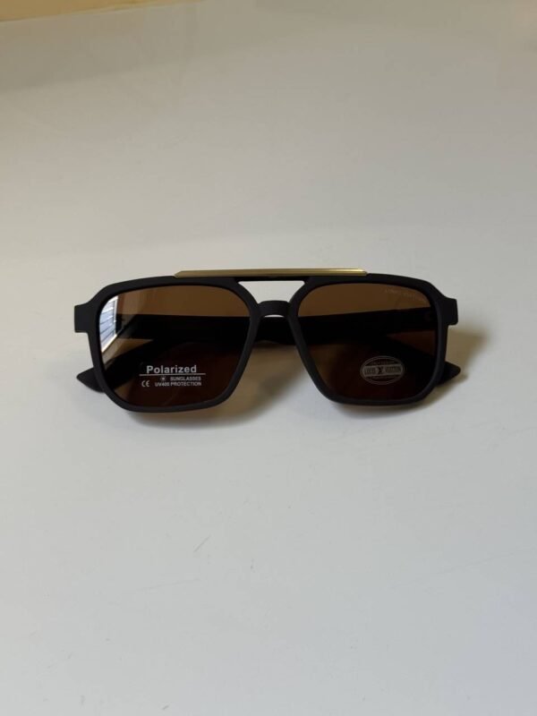 First Copy Louis Vuitton Black Square Frame Brown Lens Men’s Sunglasses