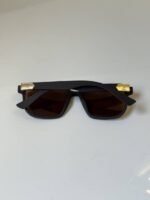 First Copy Louis Vuitton Black Square Frame Brown Lens Men’s Sunglasses