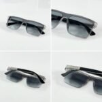 First Copy Gucci Oversized Square Sunglasses Black Frame Gradient Grey Lens