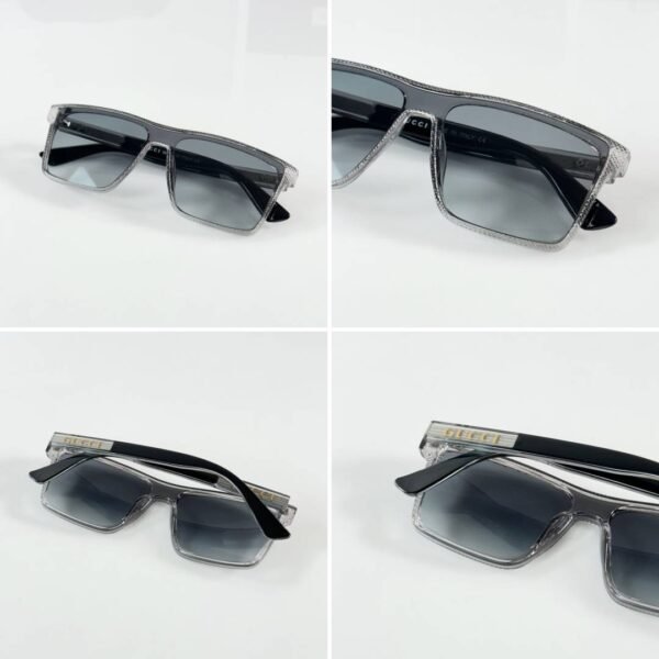 First Copy Gucci Oversized Square Sunglasses Black Frame Gradient Grey Lens