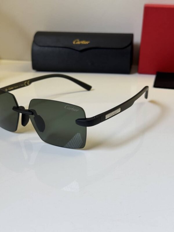 First Copy Cartier Round Green Lens Sunglasses Metal Frame Unisex UV Protection 62606