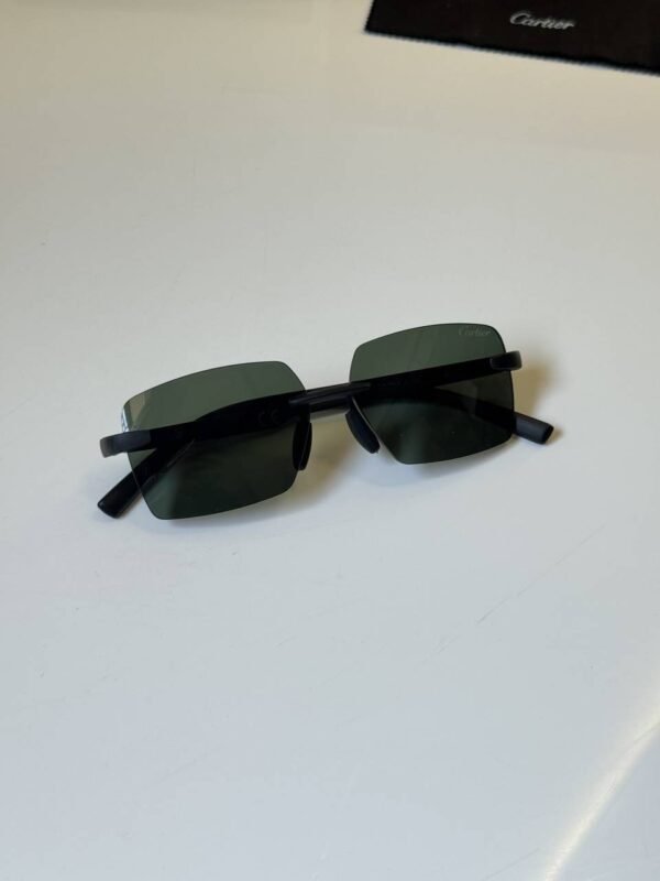 First Copy Cartier Round Green Lens Sunglasses Metal Frame Unisex UV Protection 62606